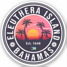 Adesivo Eleuthera Island Bahamas Retro Sunset Souvenirs