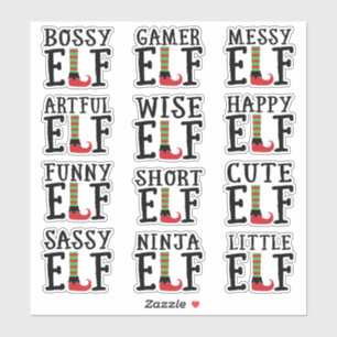 Adesivo Elf Humor Favor das Características Vermelhas e