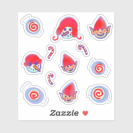 Adesivo Elf Snowman Peppermint Candy Natal