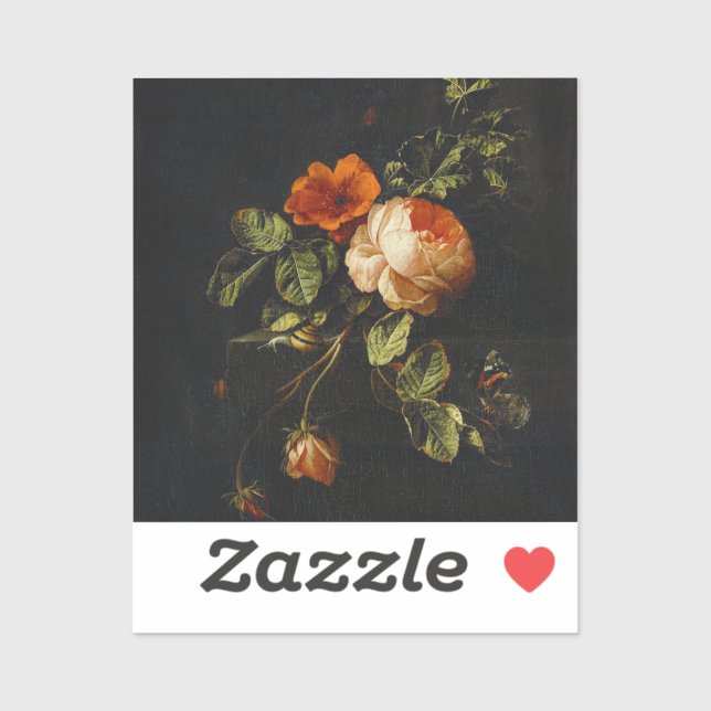 Adesivo Elias van den Broeck, A Vida Estática com Rosas (Folha)