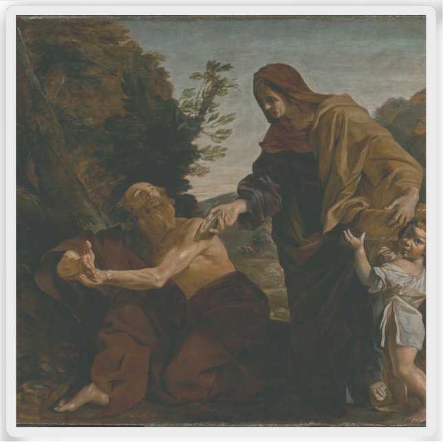 Adesivo Elijah Recebendo Pão da Viúva de Zarephath (Frente)