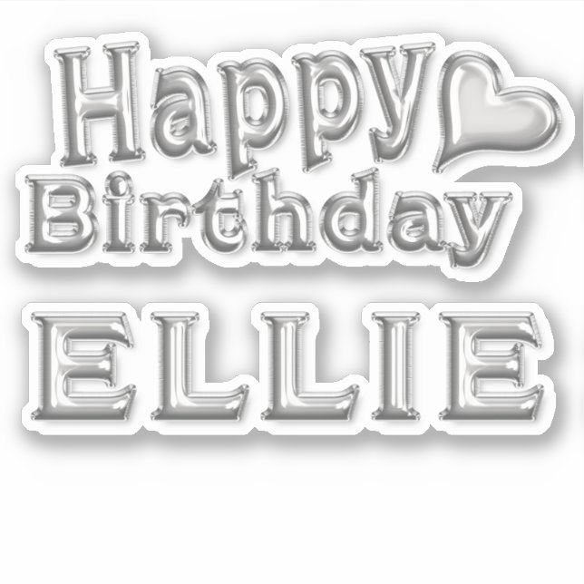 Adesivo Ellie Happy Birthday silver Aufkleber Sticker (Frente)