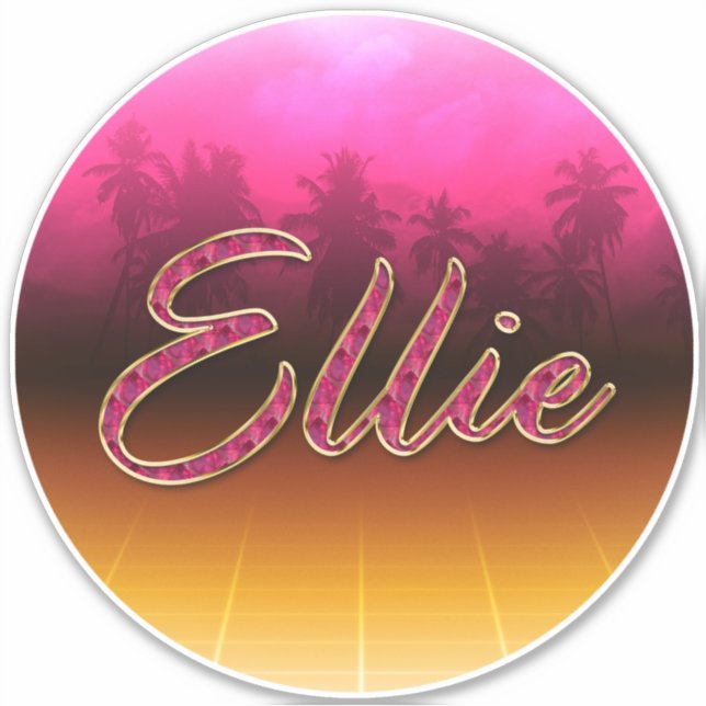 Adesivo Ellie Vorname Name golden pink Aufkleber Sticker (Frente)