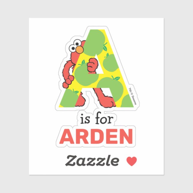 Adesivo Elmo Alphabet | A Apple (Folha)