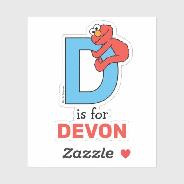 Adesivo Elmo Alphabet | D Azul (Folha)