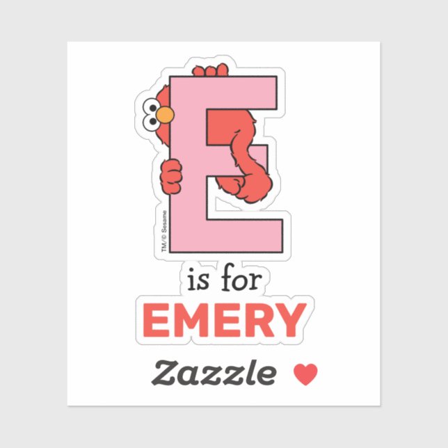 Adesivo Elmo Alphabet | E Rosa (Folha)