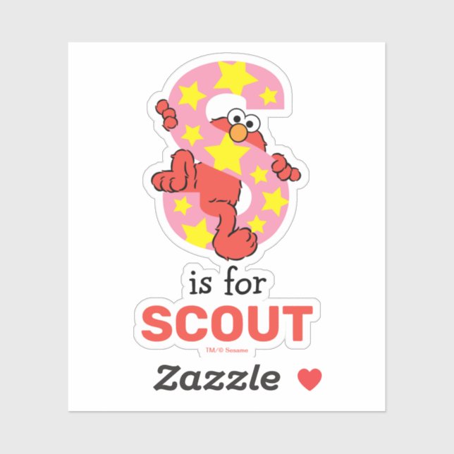 Adesivo Elmo Alphabet | Estrela S (Folha)