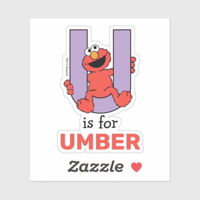Adesivo Elmo Alphabet | U Roxo (Folha)