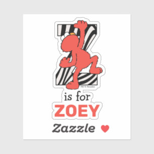 Adesivo Elmo Alphabet Z Zebra