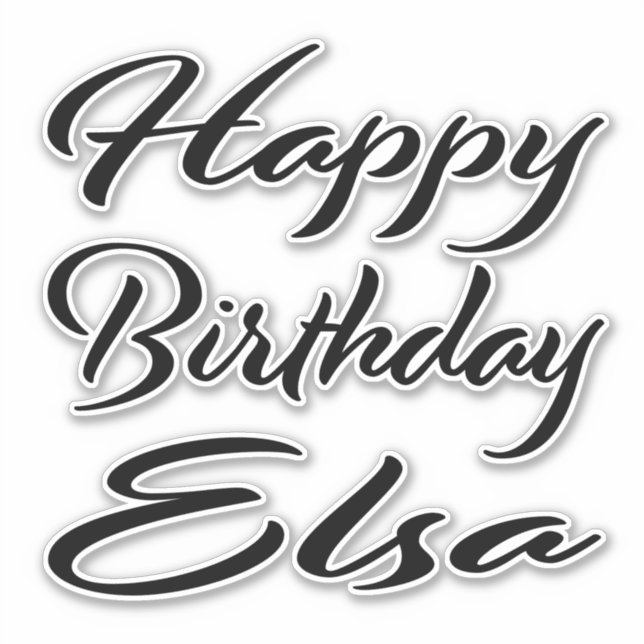 Adesivo Elsa Name Vorname black Sticker Geburtstag (Frente)