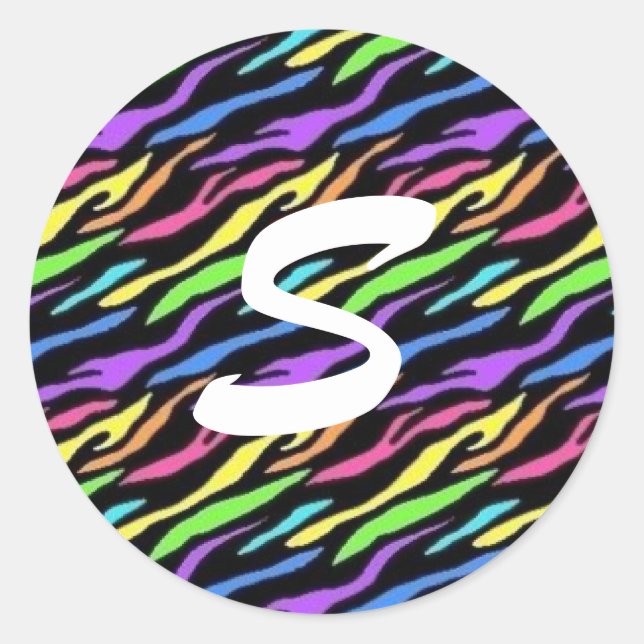 Adesivo em alfabeto impresso em animais (Frente)