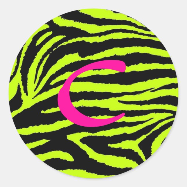 Adesivo em alfabeto impresso em animais (Frente)