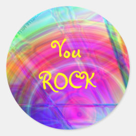 Adesivo em círculo psicodélico