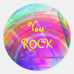 Adesivo em círculo psicodélico