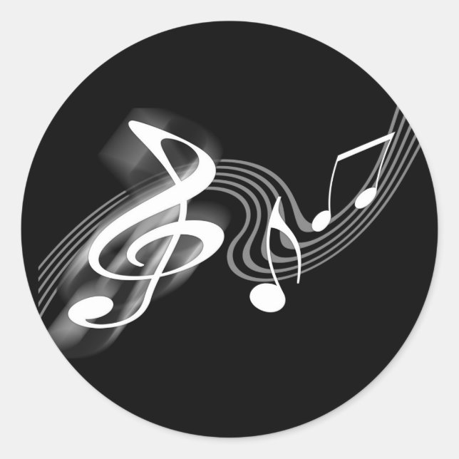 Adesivo em escala musical preto e branco (Frente)