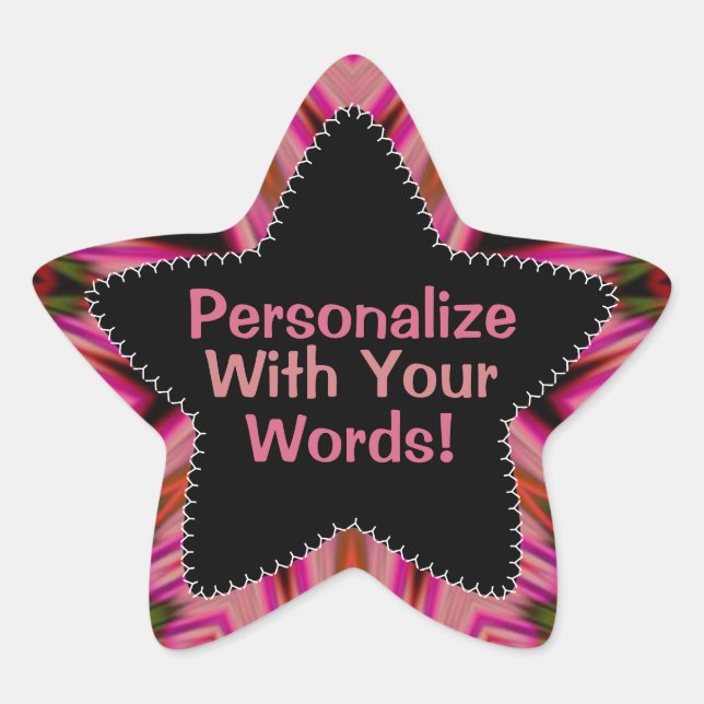 Adesivo em Estrelas de Trança Rosa (Frente)