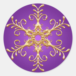 Adesivo em floco de neve roxo e Dourado