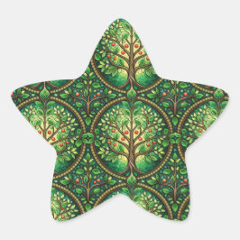 Adesivo em forma de estrela com verde 
