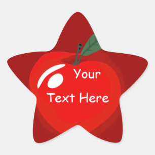 Adesivo em forma de estrela da Apple vermelha