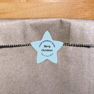 Adesivo em forma de estrela de Natal Azul Claro