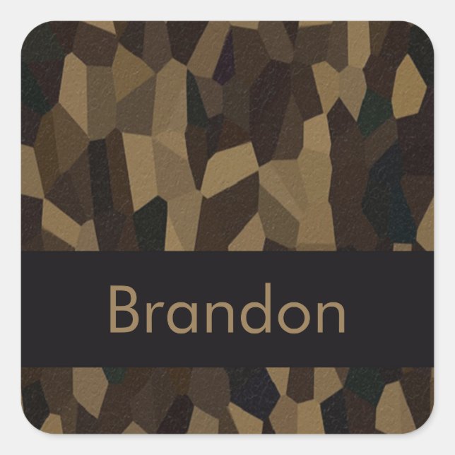 Adesivo em forma geométrica castanha (Frente)