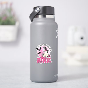 Adesivo Em outubro Vestimos o dia das bruxas cor-de-rosa