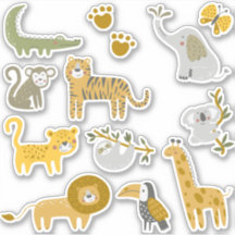 Embalagem adesiva de animais selvagens Safari