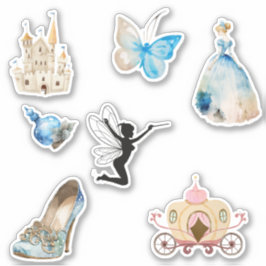 Adesivo Embalagem adesiva de princesa azul