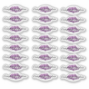 Adesivo Embalagem de Brilho Labial Logo Brilho Labial Roxo