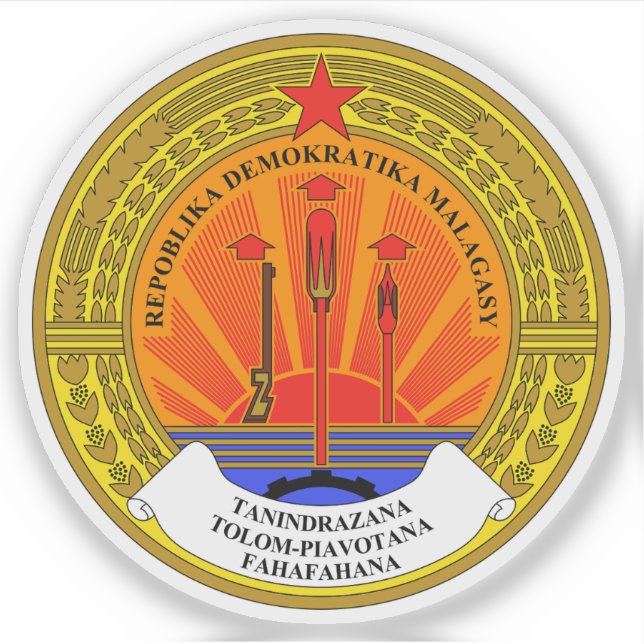 Adesivo emblem da República Democrática de Madagascar (197 (Frente)