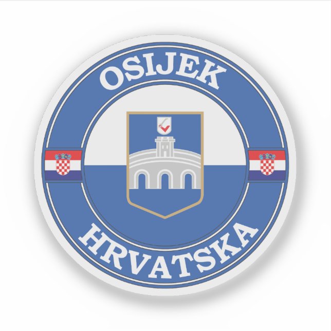 Adesivo Emblem do círculo de Osijek Croácia (Frente)