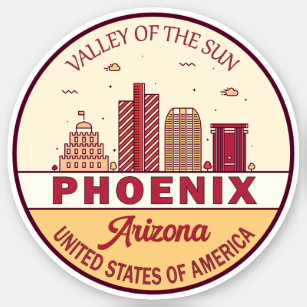 Adesivo Emblem Skyline da Cidade de Phoenix Arizona