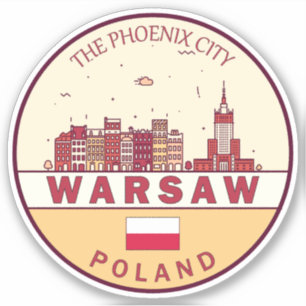 Adesivo Emblem Skyline da Cidade de Varsóvia