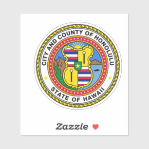 Adesivo Emblema da cidade de Honolulu, Hawaii Vinyl Sticke