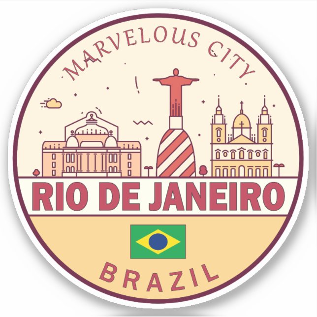 Adesivo Emblema da Cidade do Brasil no Rio de Janeiro (Frente)