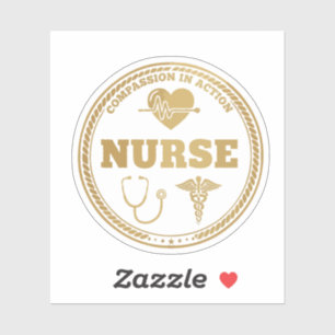 Adesivo Emblema da Enfermeira Profissional   Compaixão em 
