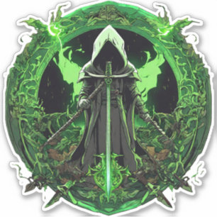 Adesivo Emblema Da Grim Reaper Em Verde6