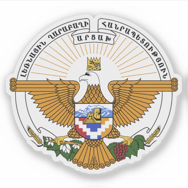 Adesivo Emblema da República de Artsakh, Armênia (Frente)