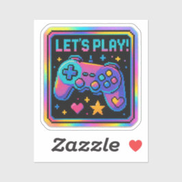 Adesivo Emblema de Jogador de Pixel Art NÍVEL UP