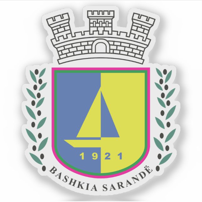 Adesivo Emblema de Sarandë, Albânia (Frente)