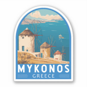 Adesivo Emblema de Viagem de Grécia do Mykonos