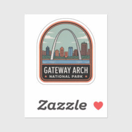 Adesivo Emblema de Viagem do Parque Nacional Gateway Arch