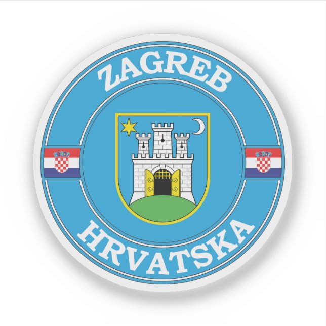 Adesivo Emblema do Círculo de Zagreb Croácia (Frente)