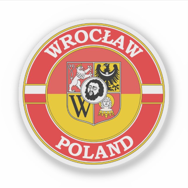 Adesivo Emblema do Círculo Polônia de Wroclaw (Frente)