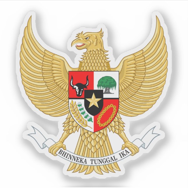 Adesivo Emblema nacional da Indonésia Garuda Pancasila (Frente)
