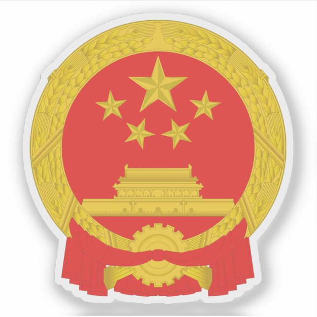 Adesivo Emblema Nacional da República das Pessoas da China (Frente)