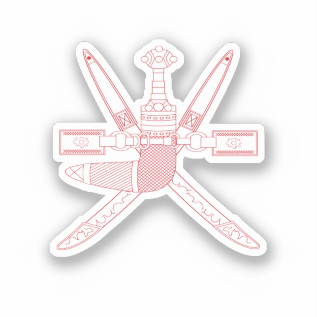 Adesivo Emblema Nacional de Omã (Frente)
