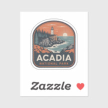 Emblema Retro do Parque Nacional Acadia