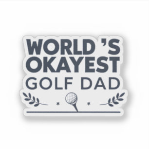 Adesivo Emblema Vintage do Melhor Pai de Golfe do Mundo