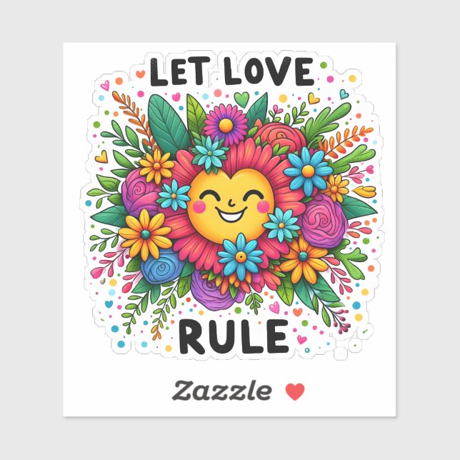 Adesivo Embrulhando a Positividade com Flores Vibrantes e  (Folha)